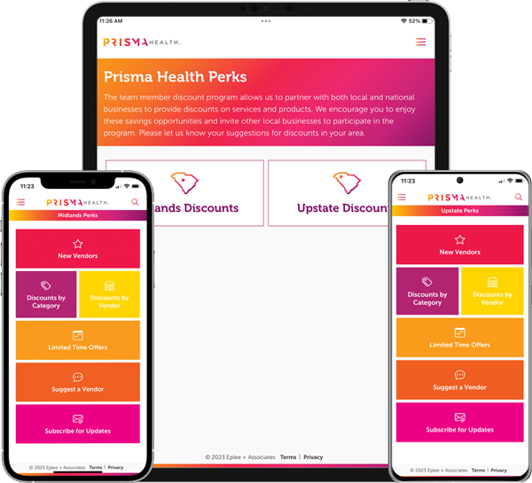 Prisma Health Perks Mobile App Screenshots